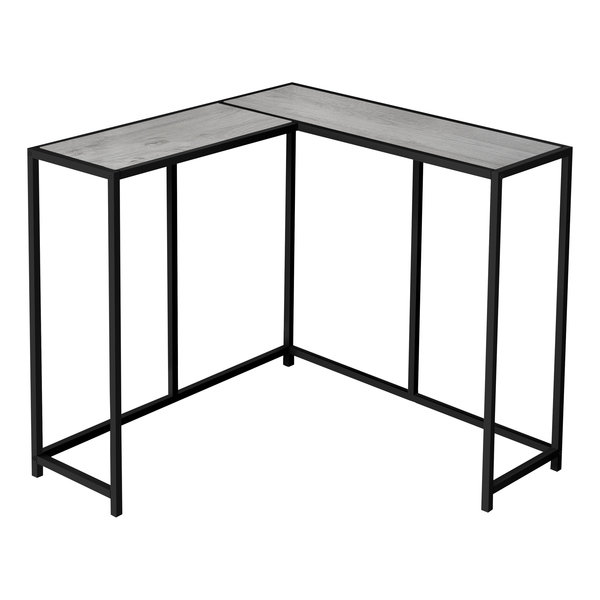 Monarch Specialties Accent Table, Console, Entryway, Narrow, Corner, Living Room, Bedroom, Metal, Laminate, Grey, Black I 2156